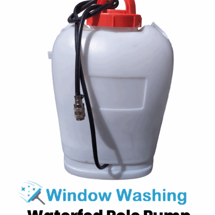 Water fed pole pump supplying purified water for window cleaning